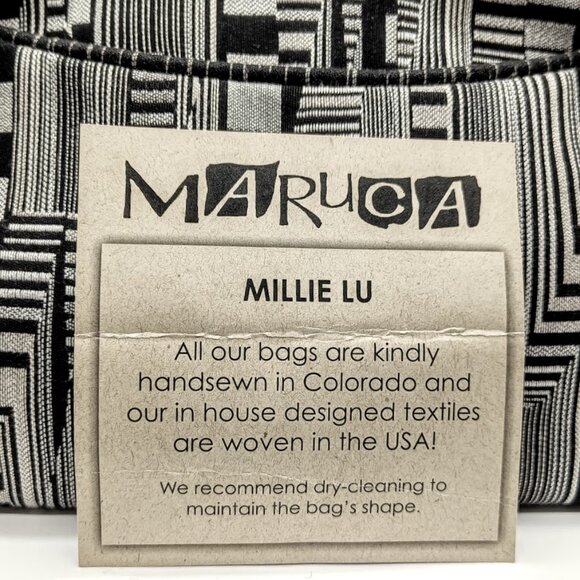 Maruca Millie Lu Optic Beat Black Hand-Sewn Fabric Bag NWOT - Picture 8 of 8